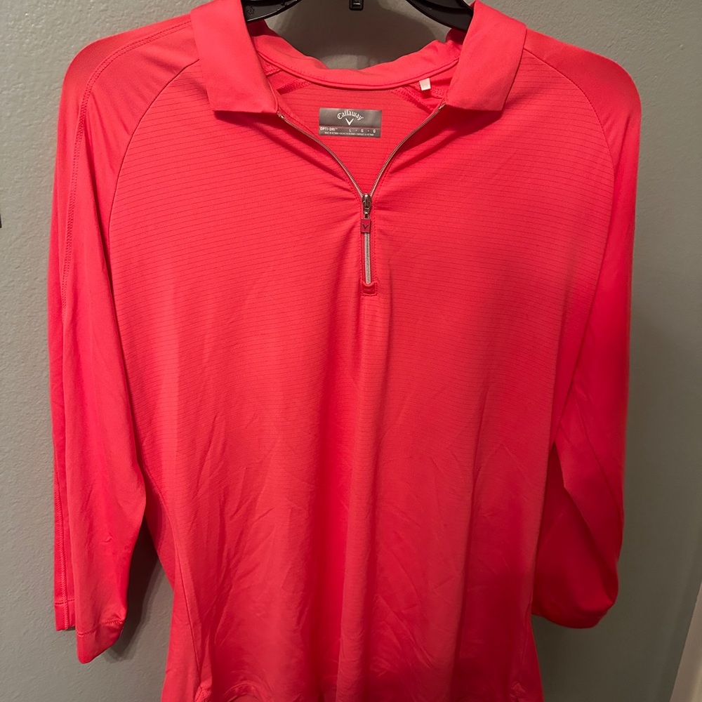 Callaway Women's Vibrant Pink Quarter-Zip Blouse